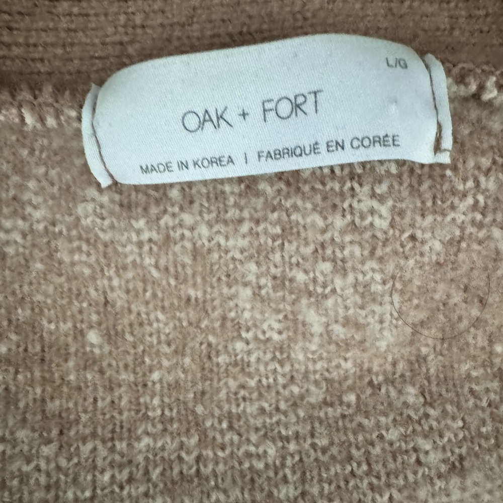 OAK + FORT Textured Knit Sweater in Tan - Picture 2 of 3